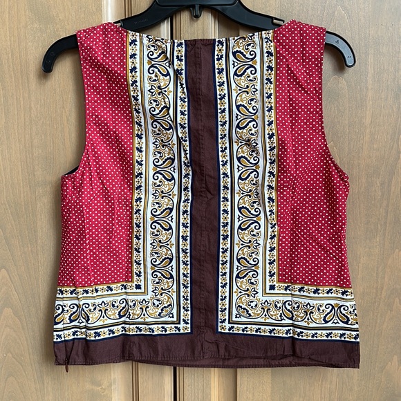 Vintage new Miu Miu 90's Y2K boho cottagecore paisley polka dot boxy crop tank - Picture 5 of 11